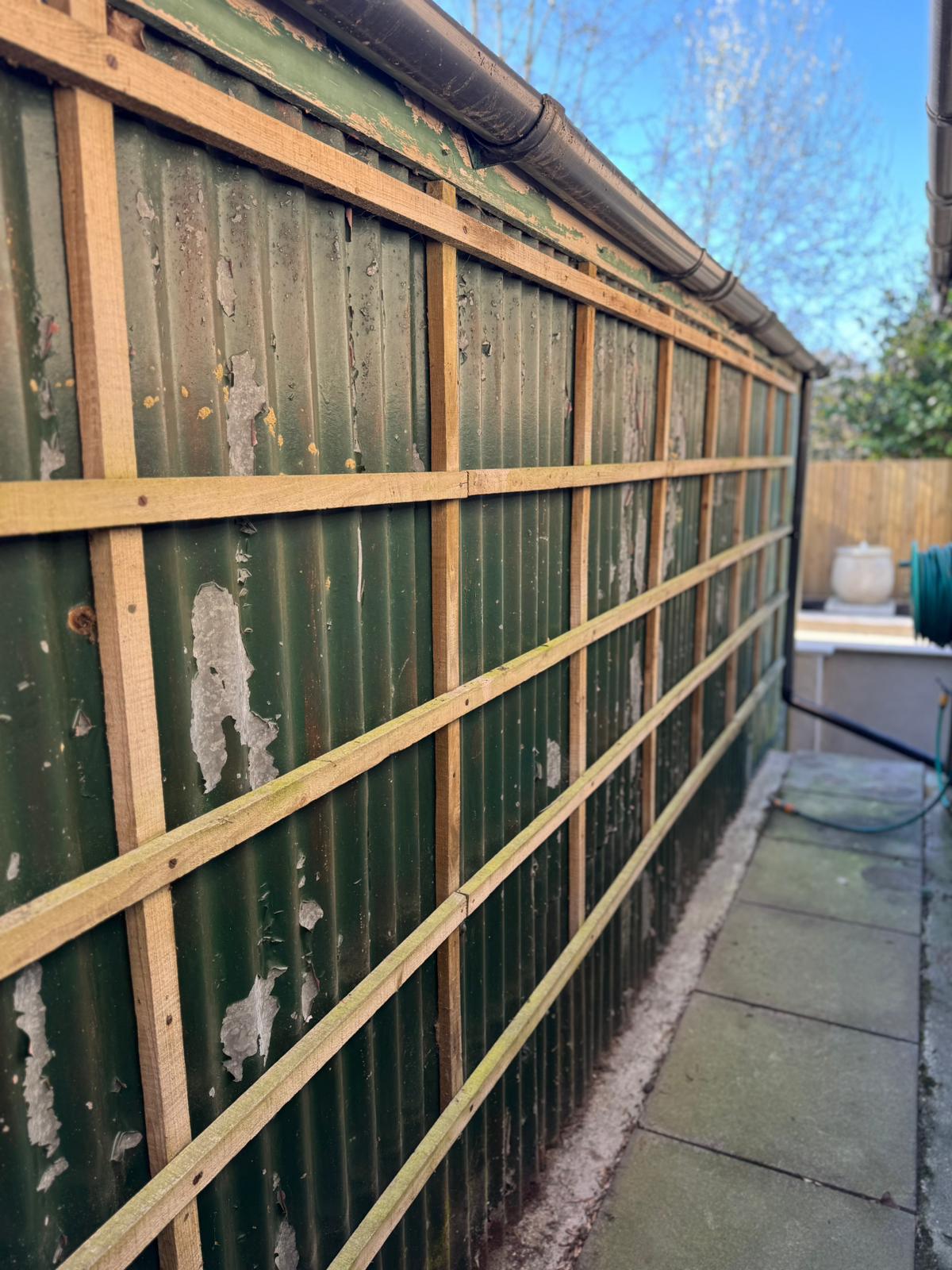 Garden fence repaint - Before