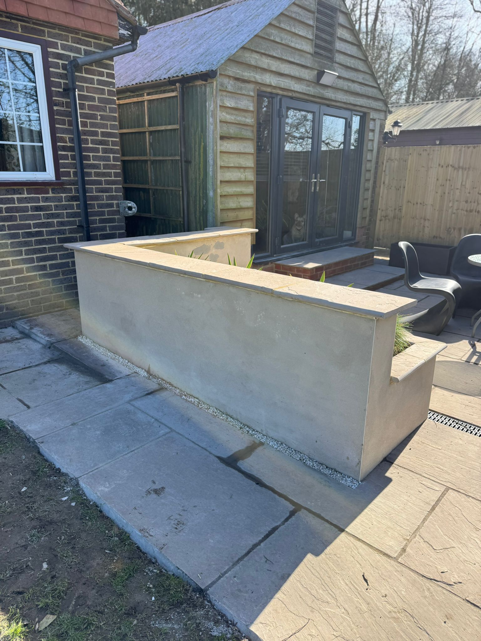 Patio garden room and planter transformation - Before